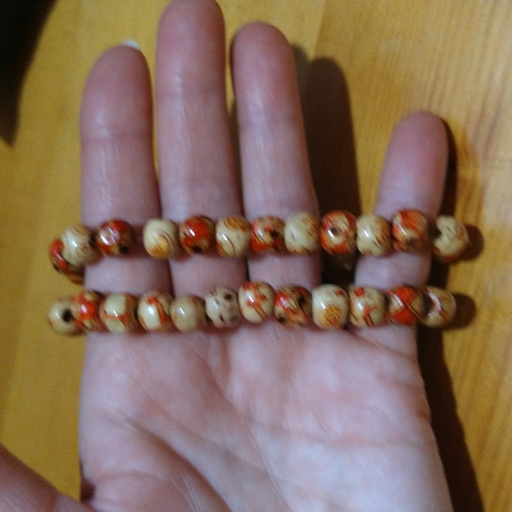 6/$15 Boho Bohemian style hippie wooden pattern bracelets - Picture 8 of 10